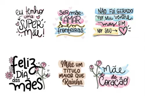 Kit 6 Panos Estampados Presente de Dia das Mães do Coração
