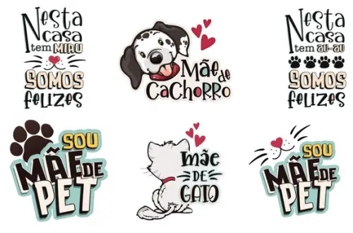 Kit 6 Panos Mãe de Cachorro e Gato Presente Dia das Mães