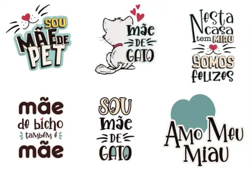 Kit 6 Panos Mãe Gato Presente Dia das Mães Mãe de Pet