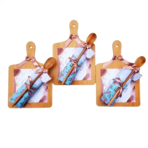 Kit Chá de Cozinha Pano Colher e Tábua Personalizada