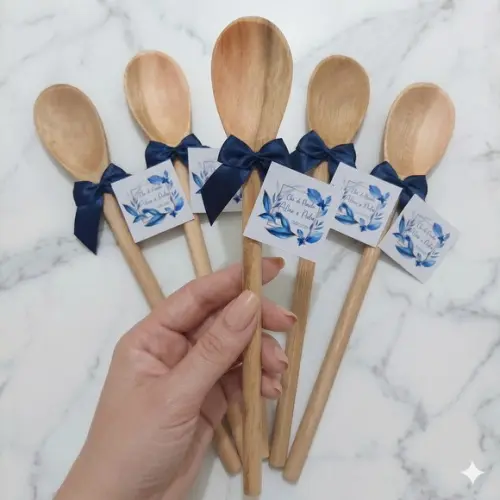 Lembrancinha Azul Marinho Chá de Panela Colher de Pau