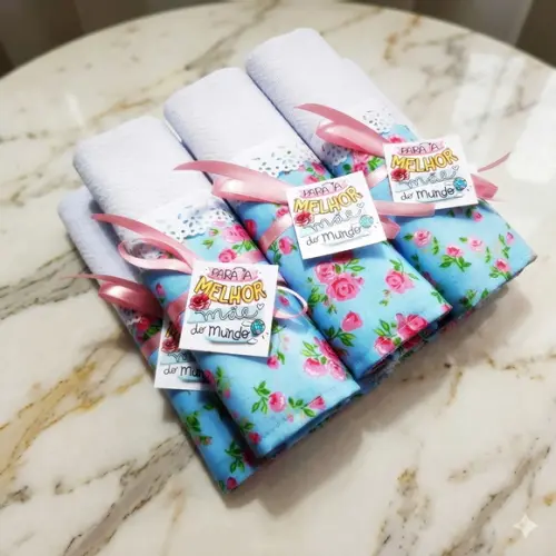 Lembrancinha Dia das Mães Pano com Foto Personalizada