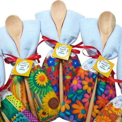 Lembrancinha Festa Junina Kit Pano + Colher