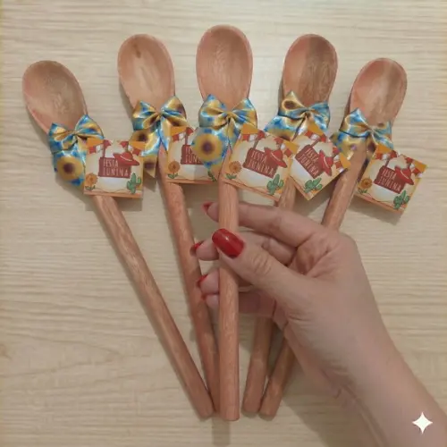Lembrancinha Girassol Colher 26cm Festa Junina Alegre