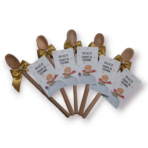 Lembrancinha Igreja Equipe Cozinha Mini Colher de Pau 16 cm