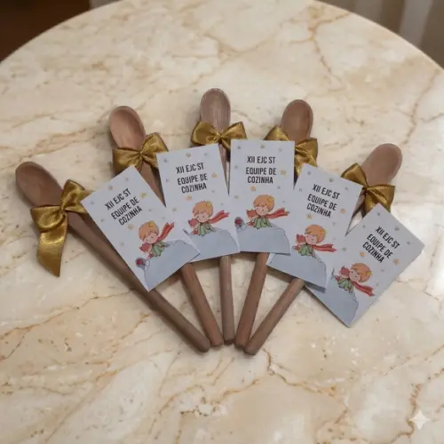 Lembrancinha Igreja Equipe Cozinha Mini Colher de Pau 16 cm