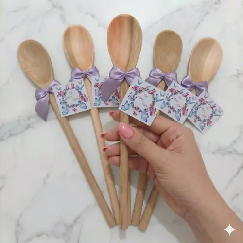 Lembrancinha Lavanda Chá de Cozinha Colher de Pau