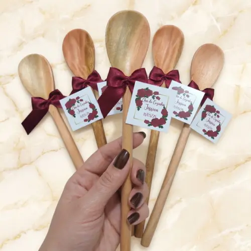 Lembrancinha Marsala Colher 26cm Chá de Panela Personalizada