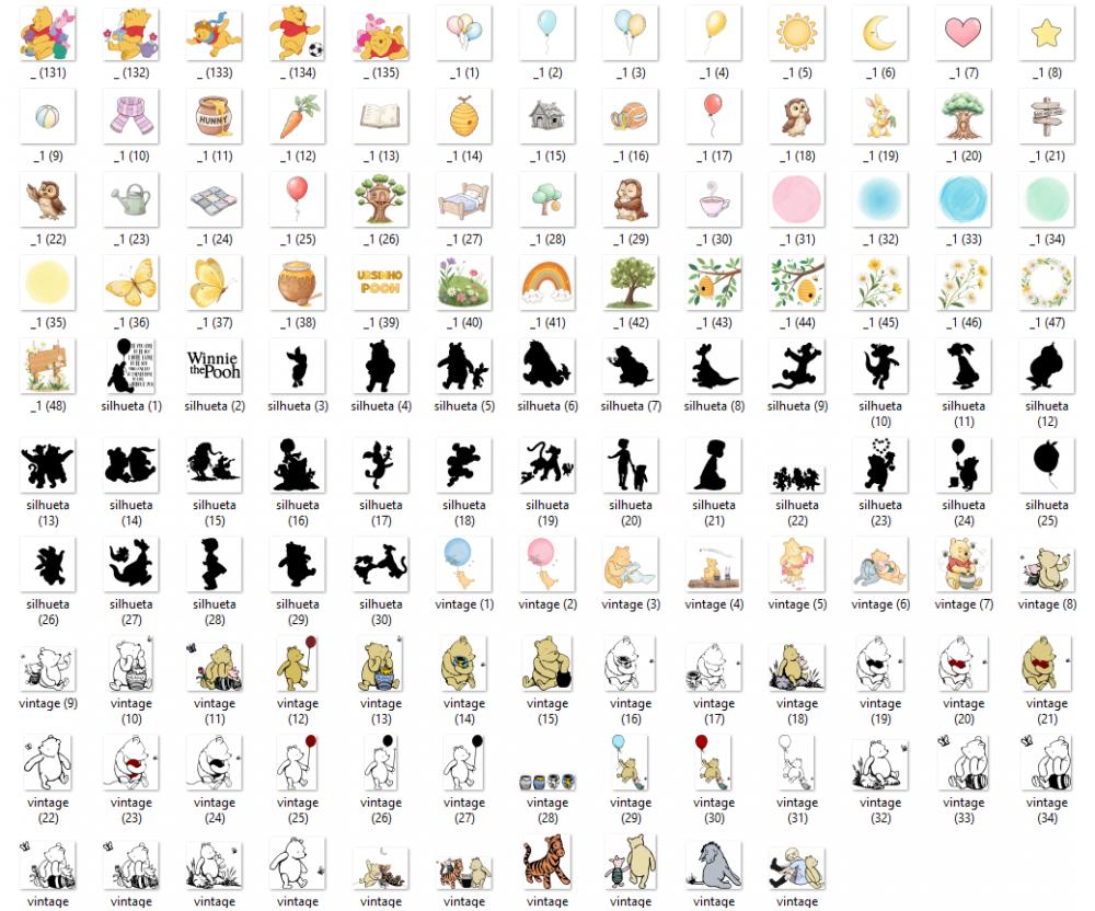 Kit Digital Ursinho Pooh MEGA PACK