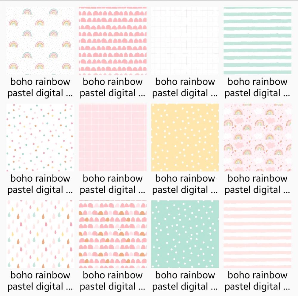 Kit Digital Arco-íris Boho Candy Color