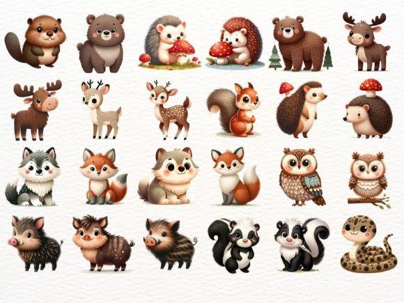 Kit Digital Animais da Floresta Bosque Aquarela