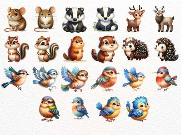 Kit Digital Animais da Floresta Bosque Aquarela