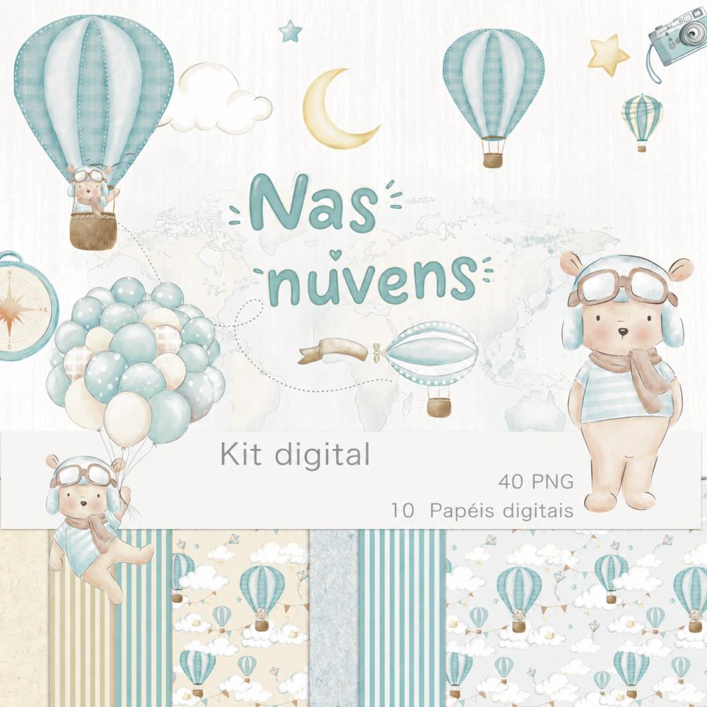 Kit Digital Ursinho Baloeiro - Nas Nuvens