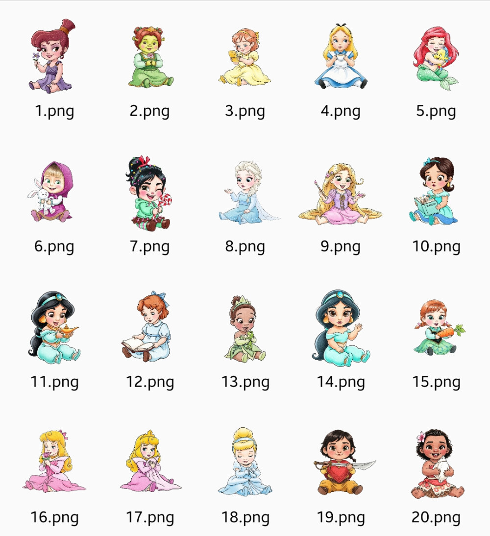 Kit Digital Princesas Disney Baby Aquarela