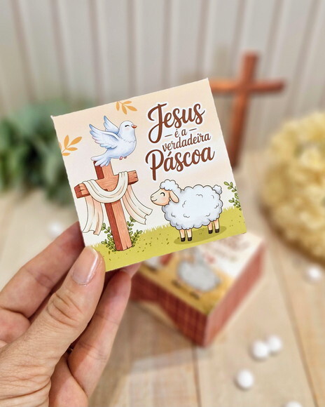 Arquivo de Corte Caixa Bombom Páscoa Cristã pdf Png Dxf