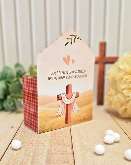 Arquivo de Corte Caixa Envelope Páscoa Cristã pdf Png Dxf