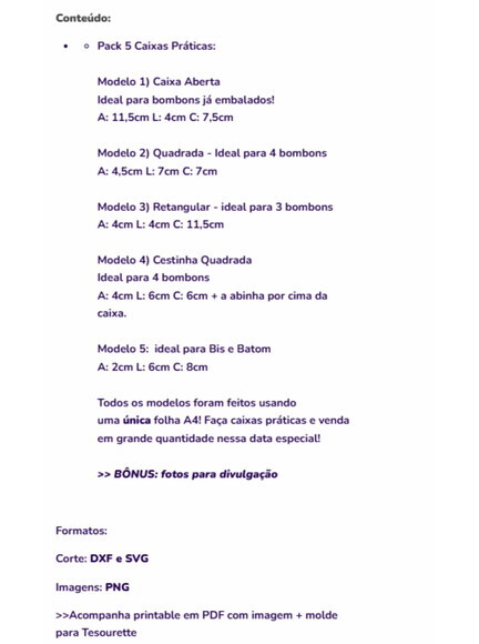 Arquivo de Corte Caixas Praticas Dia das Maes pdf Dxf Svg