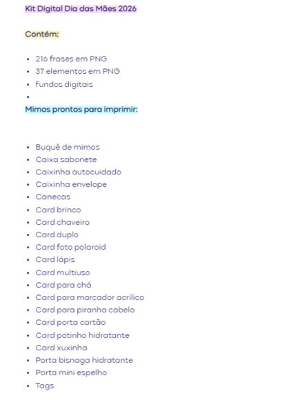 Arquivo de Corte Dia das Mães 2026 Mimos Prontos + Dtf