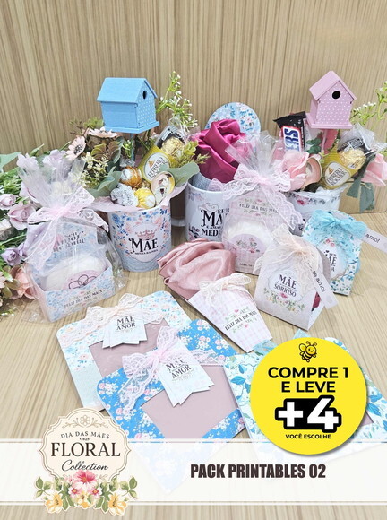 Arquivo de Corte Dia das Mães Floral - Pack Printables 2 pdf