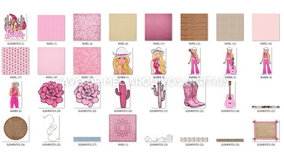Arquivo de Corte Festa Barbie Boiadeira - Studio e pdf
