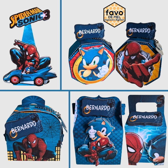 Arquivo de Corte Sonic e Homem Aranha Studio