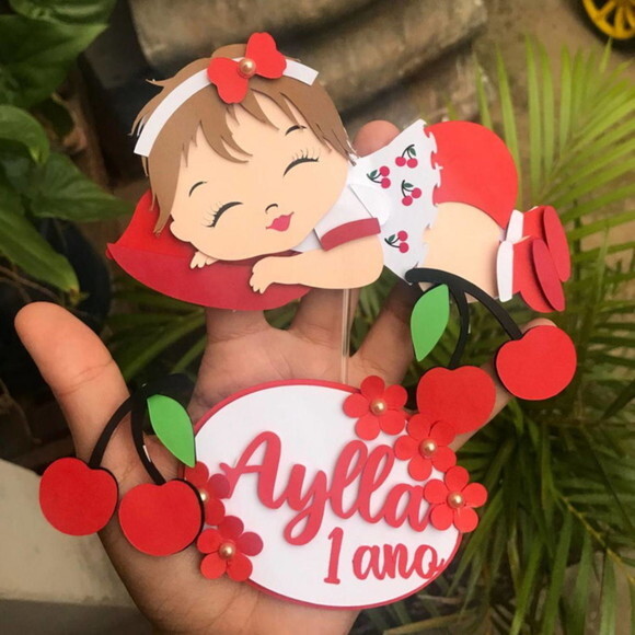 Arquivo de Corte Topo de Bolo - Cerejinha