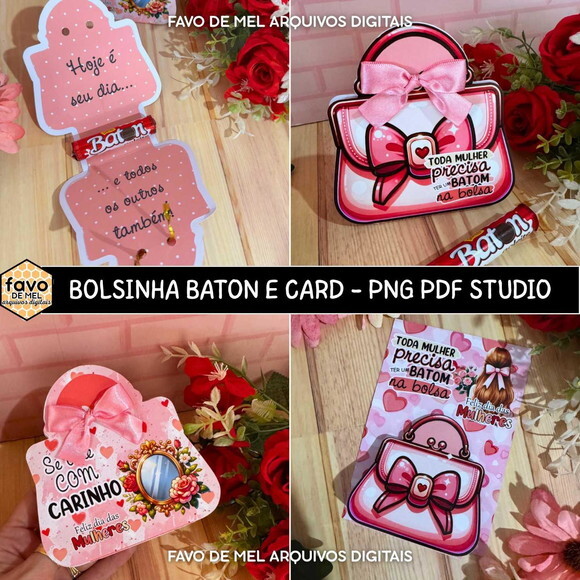 Arquivo Digital Bolsinha Dia da Mulher Png pdf Studio