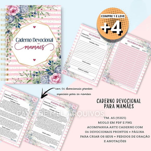 Arquivo Digital Caderno Devocional para Mães pdf Png