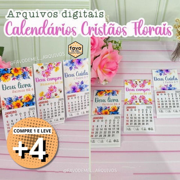 Arquivo Digital Calendários Cristãos Florais 2025