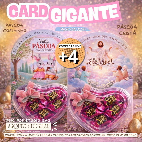 Arquivo Digital Card Gigante Coração Páscoa Cristã 2026
