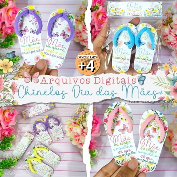 Arquivo Digital Chinelo Xuxinha Dia das Mães -pague 1 Leve 5