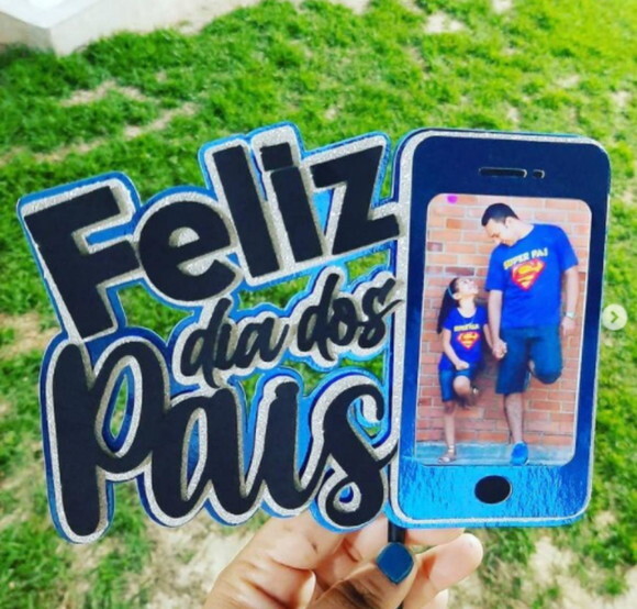 Arquivo Digital de Corte Topo de Bolo Dia dos Pais com Foto
