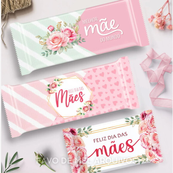 Arquivo Digital Embalagem Chocolate Dia das Maes Png pdf
