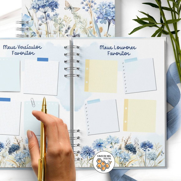 Arquivo Digital Encadernação Caderno de Pregações Azul