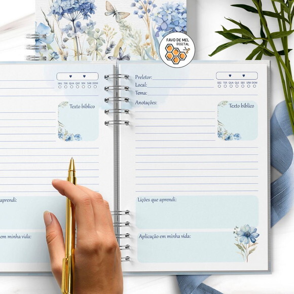 Arquivo Digital Encadernação Caderno de Pregações Azul