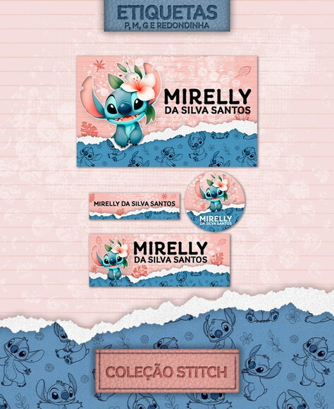Arquivo Digital Encadernação Volta às Aulas Stitch