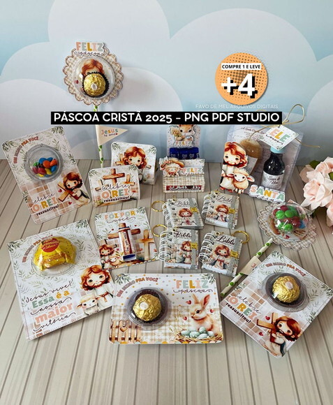 Arquivo Digital Mimos Páscoa Cristã 2025 pdf Png Studio Dxf