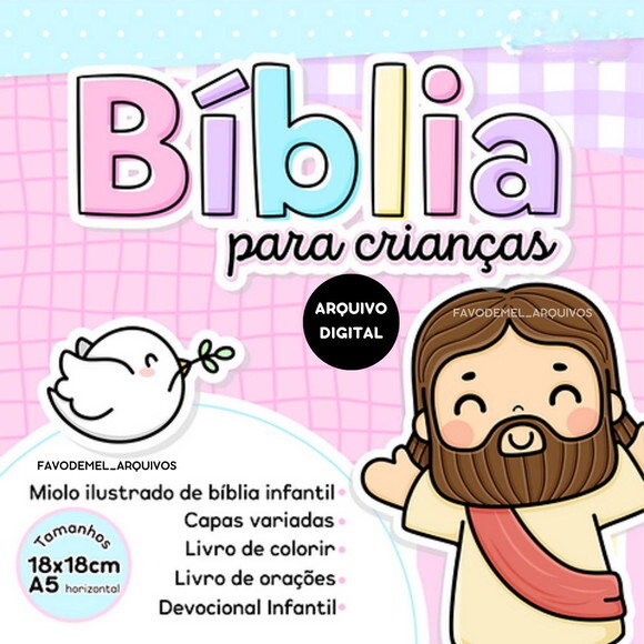 Arquivo Digital pdf Png Coleção Bíblia Infantil Ilustrada