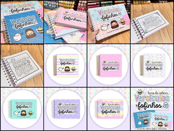 Arquivo Digital pdf Png Livro de Colorir Versículos Fofinhos