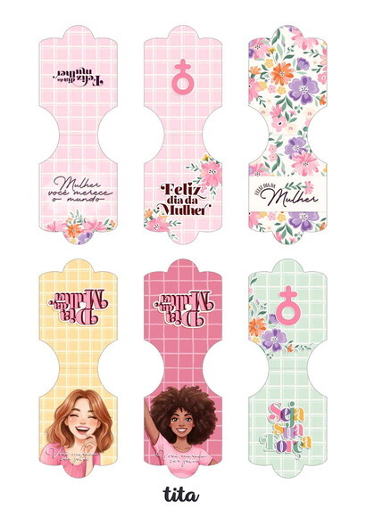 Arquivo Digital Tag Xuxinha Dia da Mulher 2026 pdf Dxf