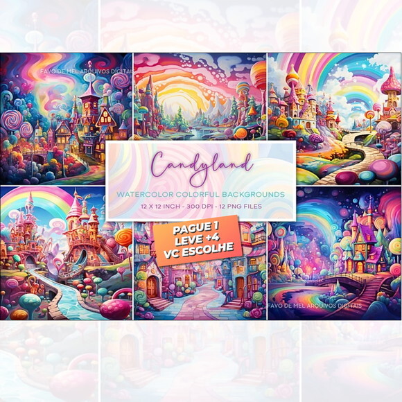 Arte Digital Mundo Doce #03 Backdrop Candyland Painel Png