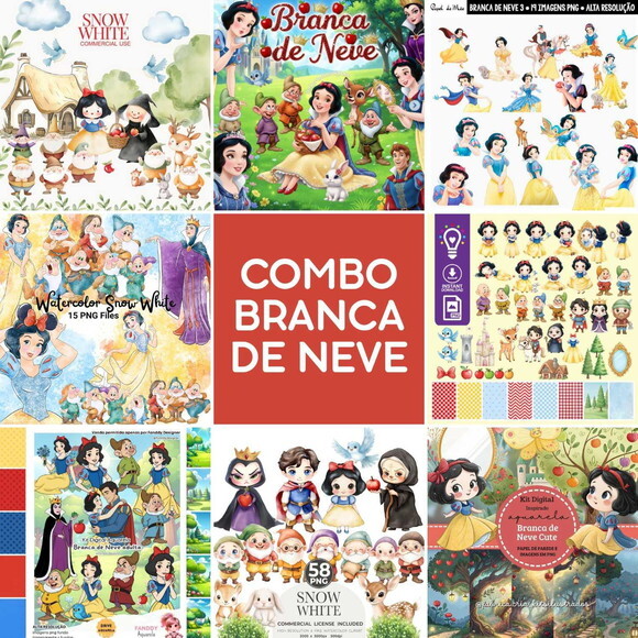 Kit Digital Branca de Neve - Pack 16 Kits Digitais