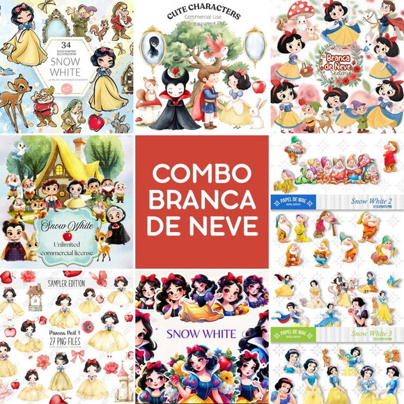 Kit Digital Branca de Neve - Pack 16 Kits Digitais