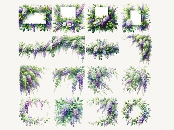Combo Digital Floral Aquarela - 4 Kits (sd)