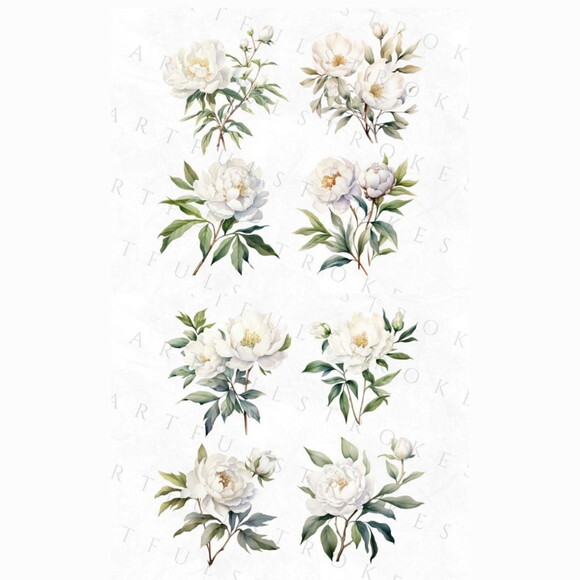 Combo Digital Floral Aquarela - 4 Kits 115 Png