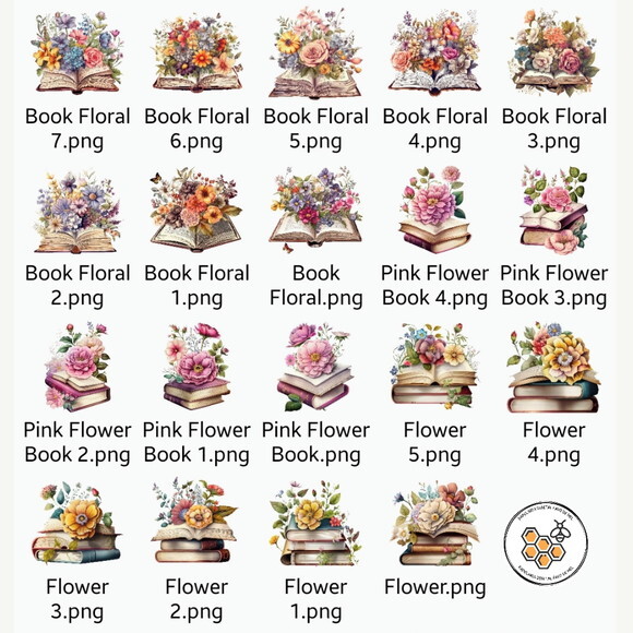 Combo Digital Livros Vintage Aquarela - 6 Kits Digitais