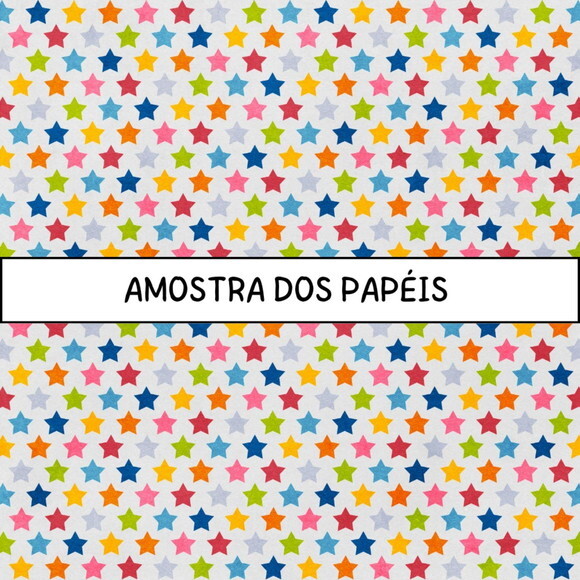 Combo Papéis Digitais Circo - Listras, Bolinhas, Estrelinhas