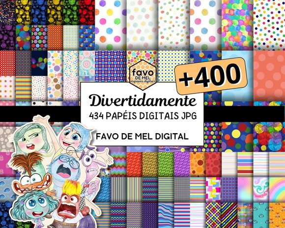 Combo Papéis Digitais Divertidamente + Brinde