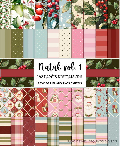 Combo Papéis Digitais Natal Volume 1