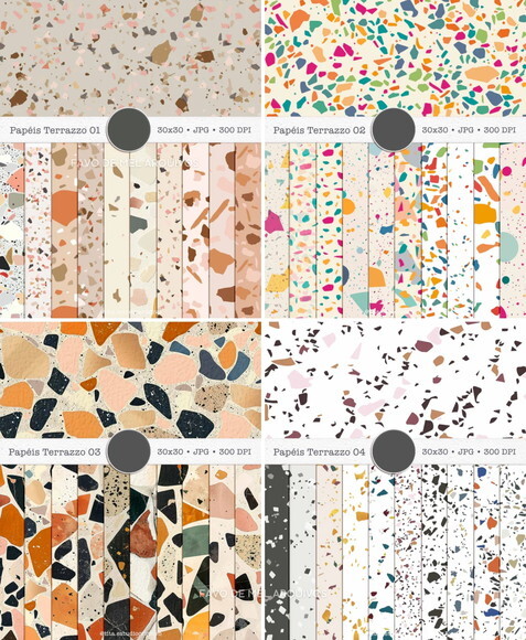 Combo Papéis Digitais Terrazzo Jpg